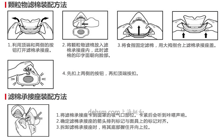 3M3701CN煤矿专用滤棉实物正确安装方法