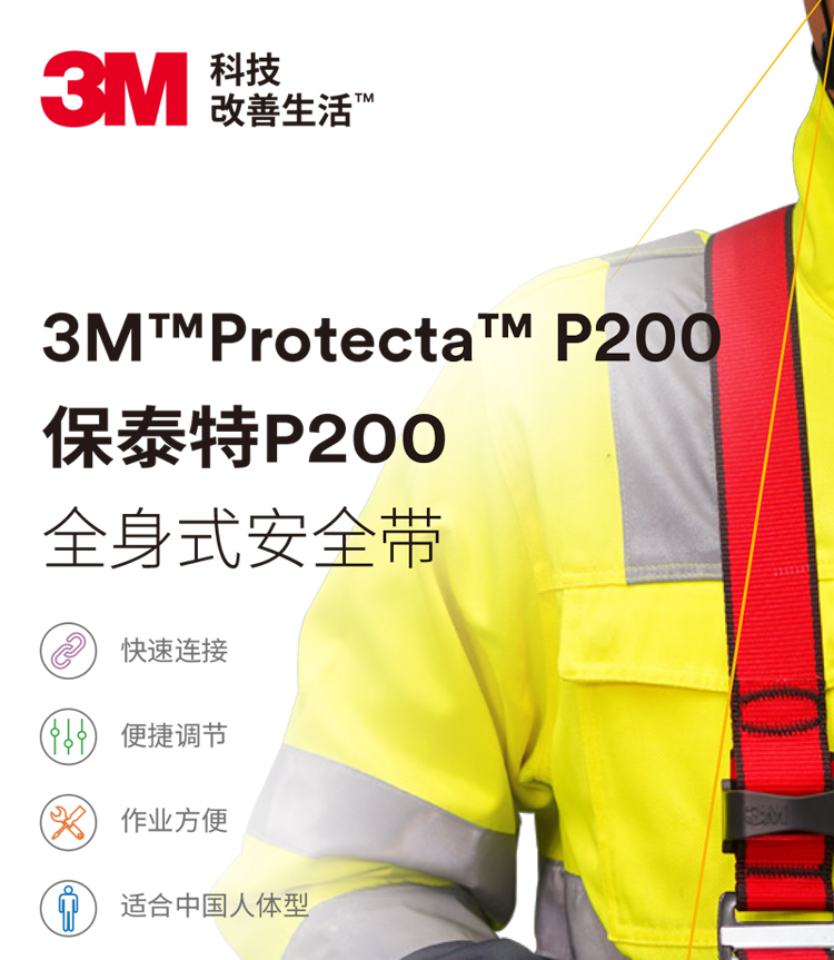 3M1161728保泰特P200五点式全身式安全带图片2