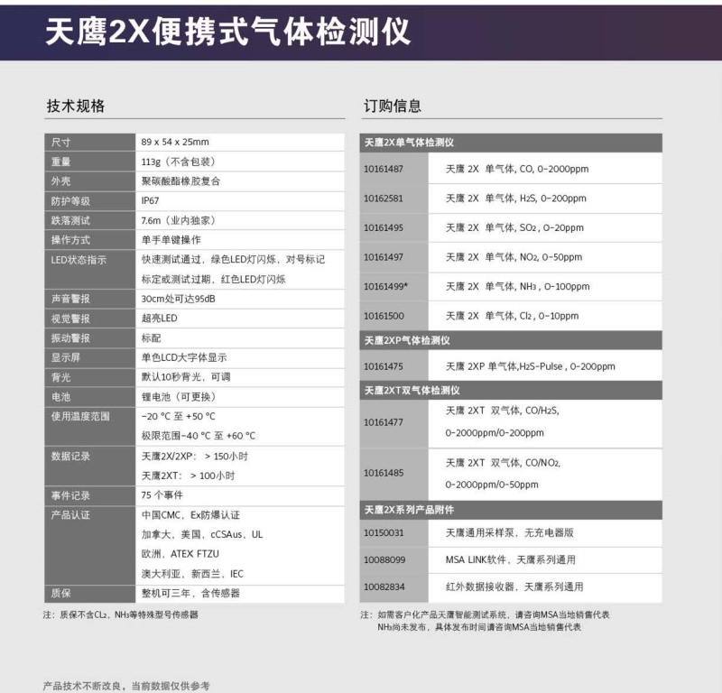 梅思安10161488（进口版）天鹰2X单气体检测仪图4