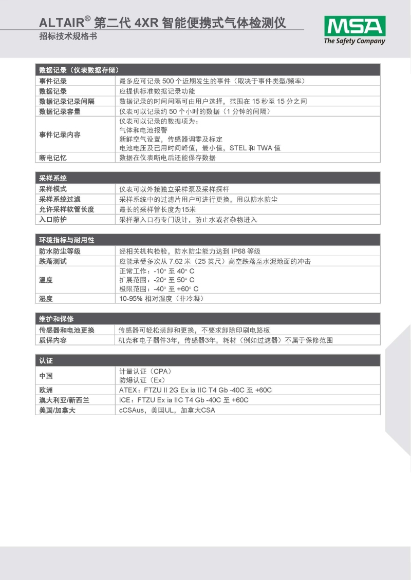 梅思安10196256（国产版）天鹰4XR蓝牙版多种气体检测仪图片20