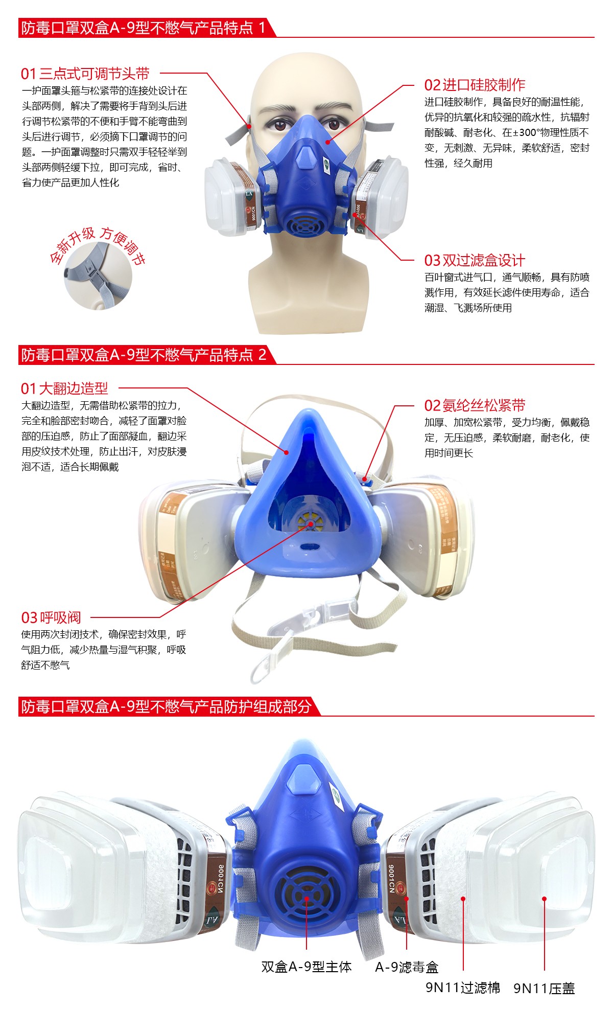 一护双盒A-9型防毒面具图片2