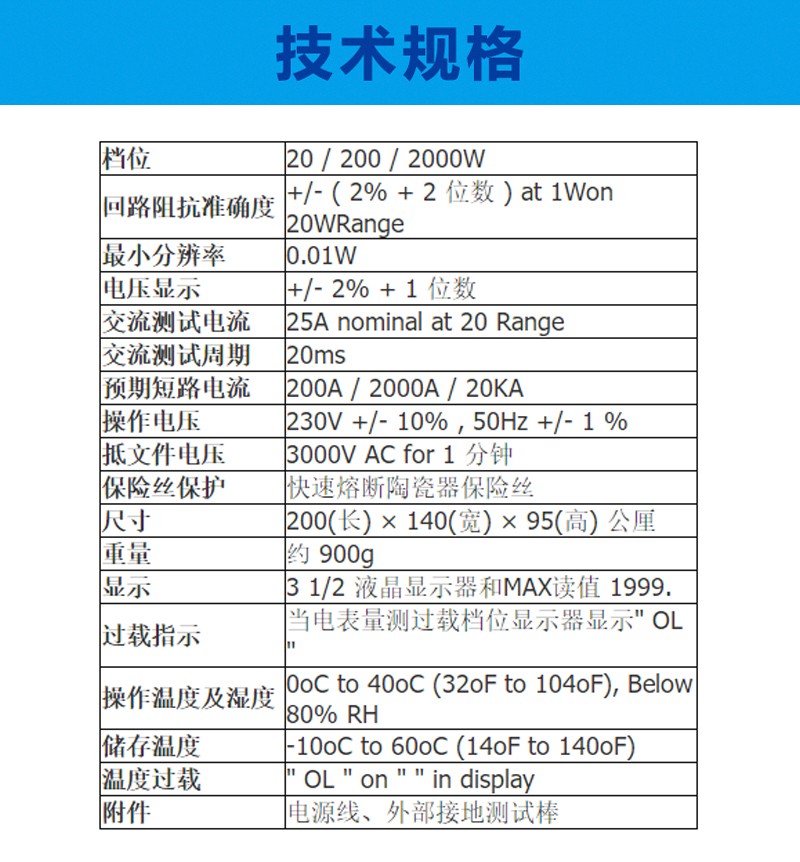 台湾泰仕TES-1800A回路阻抗/预期短路电流测试仪图片