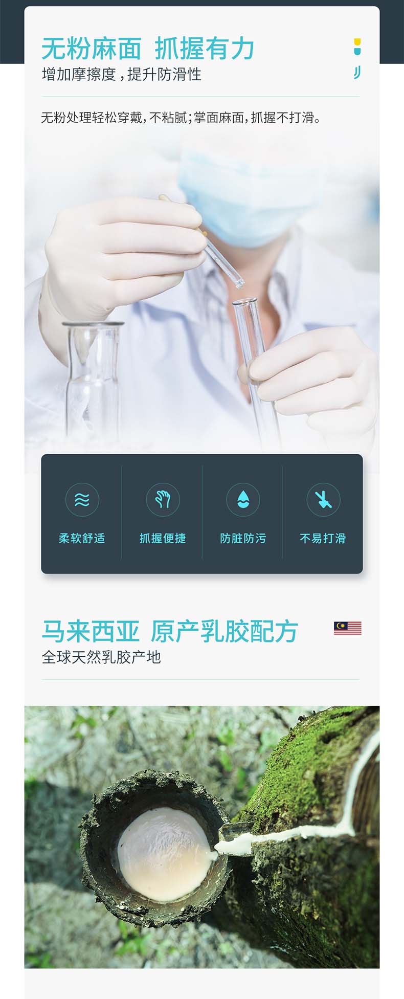 友利格舒适COMFORT C05XTDW一次性无粉优等乳胶检查手套