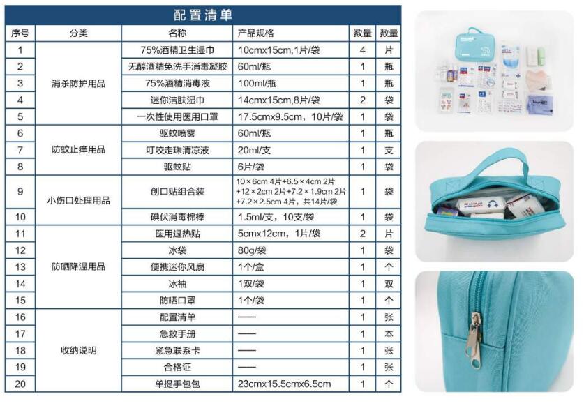 蓝帆医疗HW-B003防暑降温急救包图片