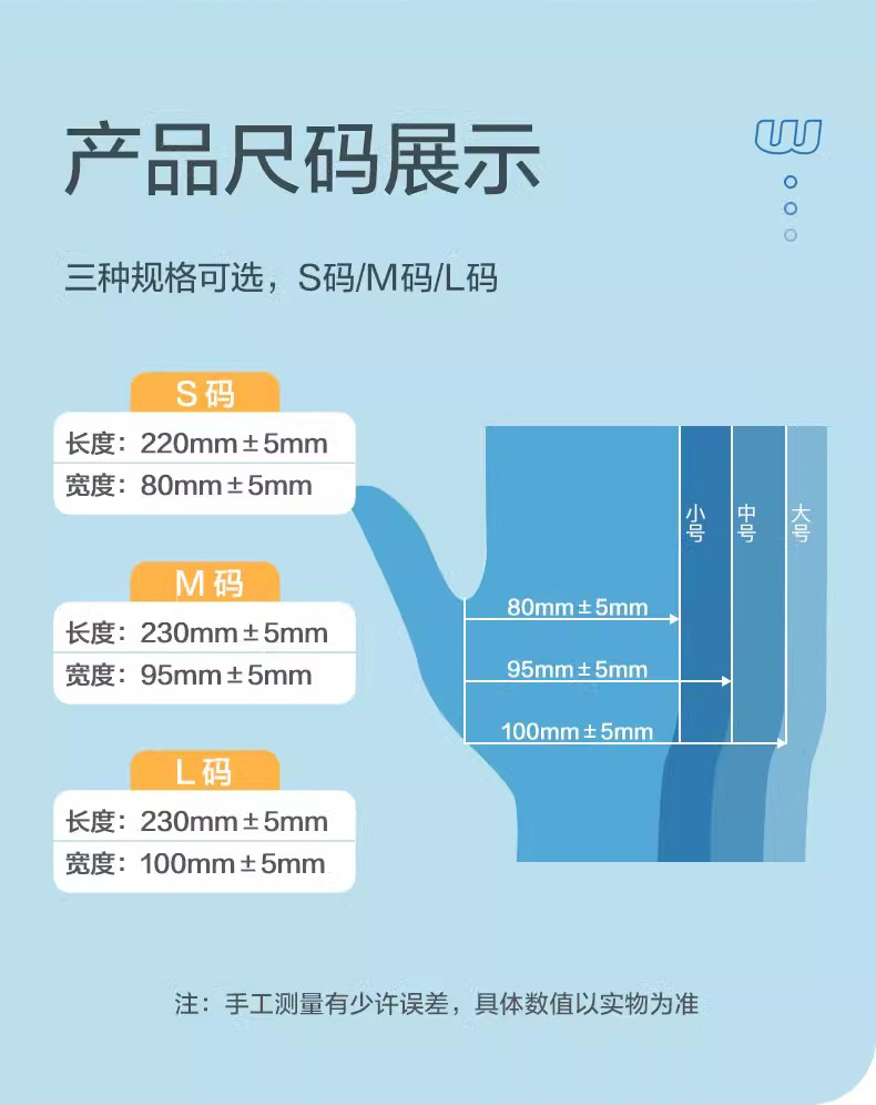 高邦604-010053一次性使用非灭菌医用橡胶检查手套大号L码11