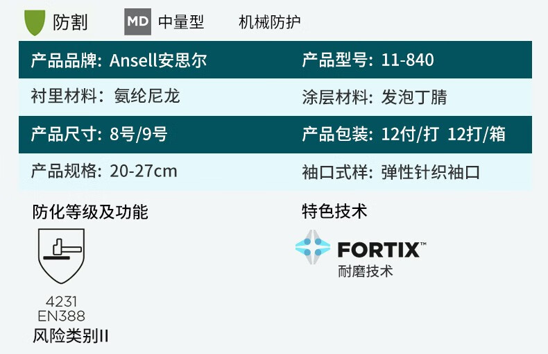 安思尔11-840丁腈手套3