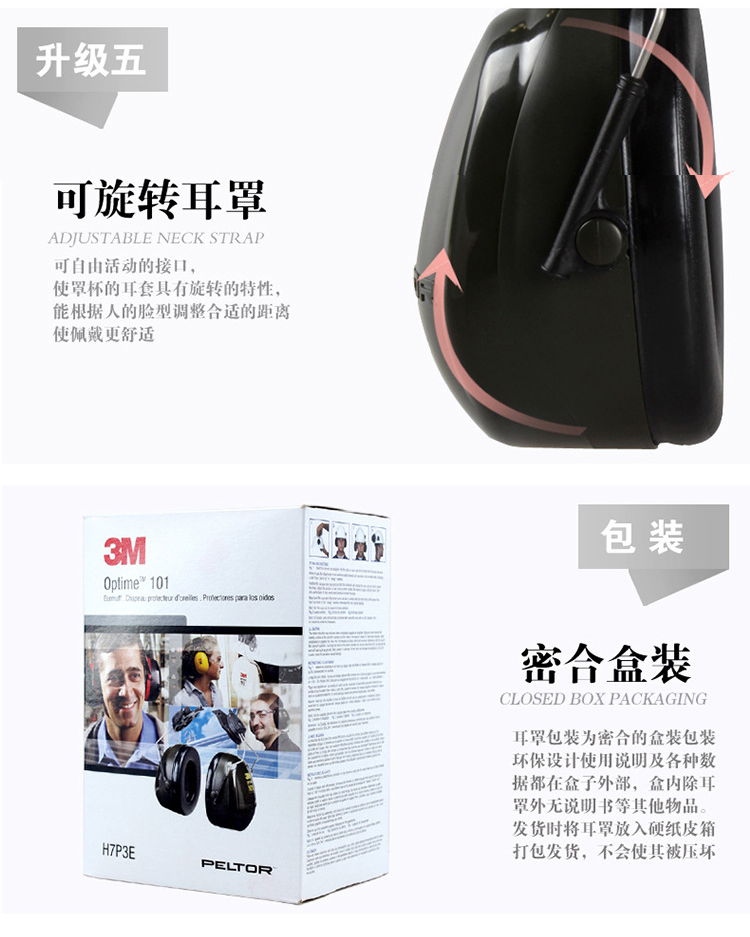 3M H7P3E PELTOR挂安全帽式隔音耳罩OPTIME101图片4